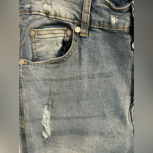 BoohooMAN Men's Distressed Light Blue Jeans Size 32R New with Tags - Picture 6 of 10